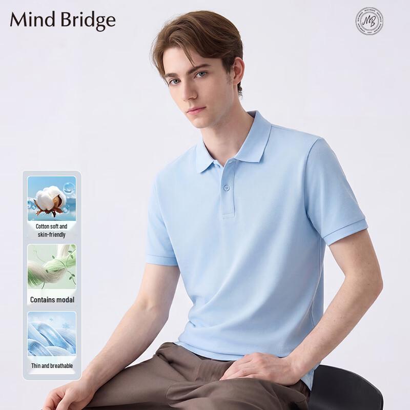 Mind Bridge Men s Breathable Modal Blend Polo Shirt L