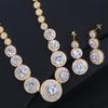 T0132 Bridal, High-End Micro-Inlaid Zircon Necklace Earrings, Two-Piece Set Of Noble Wedding Banquet Jewelry