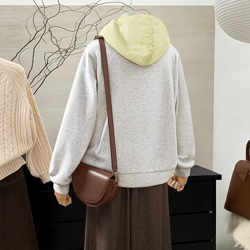 Ta Chi Women's Plush Warm Color-Block Hooded Sweatshirt