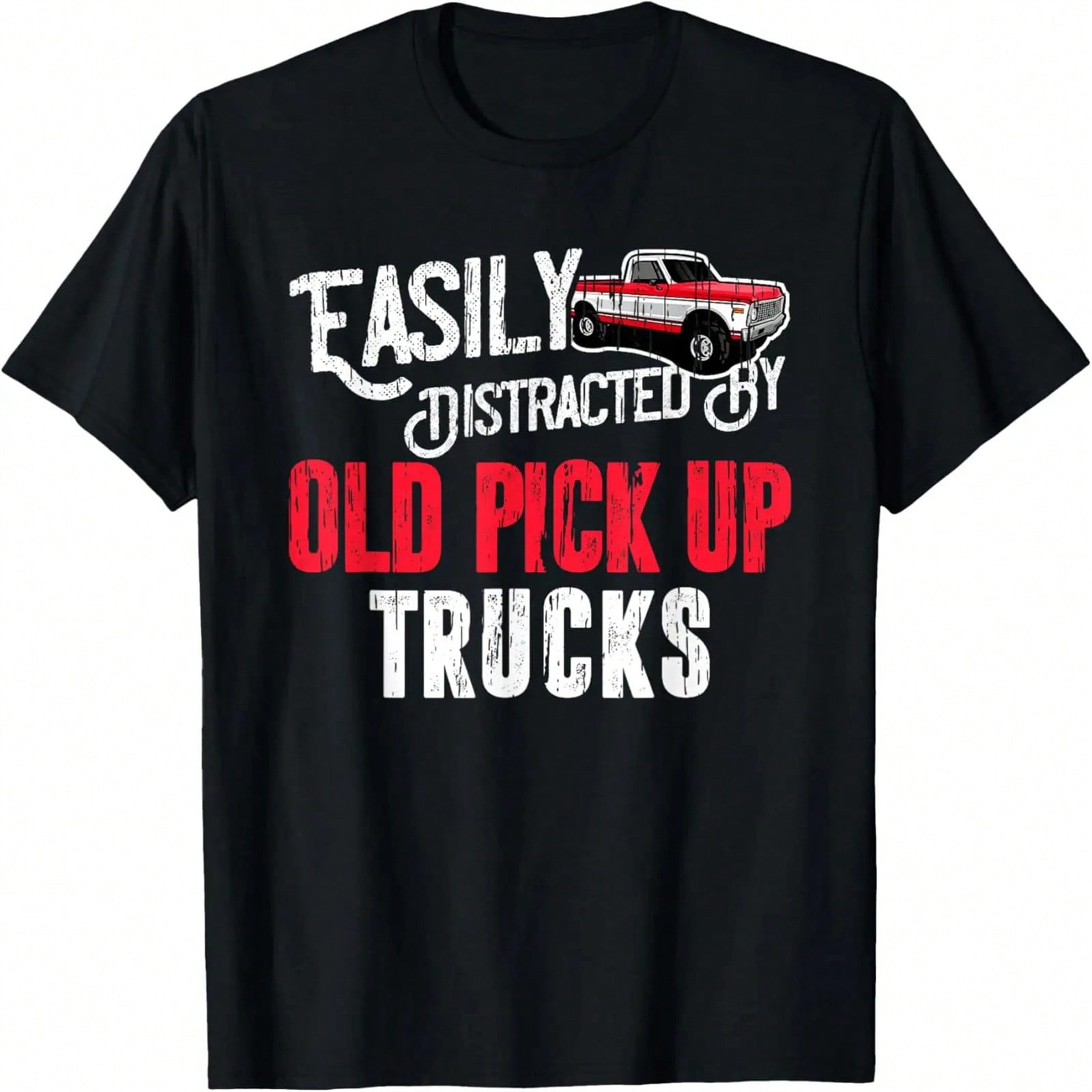 Easily Distracted By Old Pickup Trucks Classic Cars T-Shirt S разноцветный