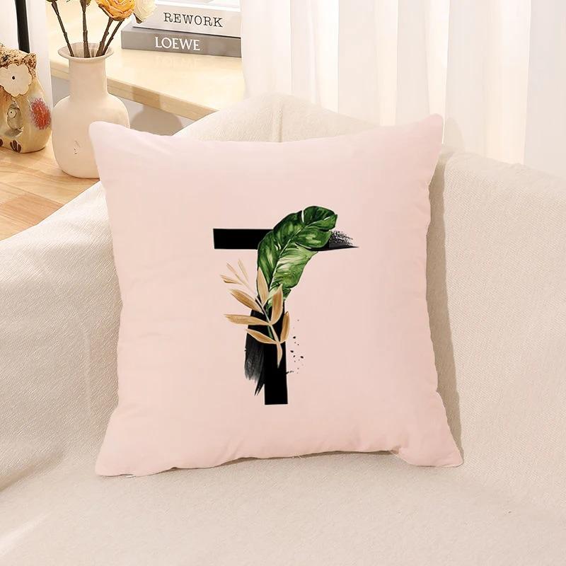 Letter Printed Pillow Case, Living Room Sofa, Office Seat Cushion Cover, Bedroom Dormitory Bedside Home Decoration Pillow Case