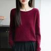 Casual Simple Women Fashion Sweater Round Neck Cable Knit Pullover Tops Loose Long Sleeve Pullover Base Layer Autumn Winter Comfortable Warm Knit Top