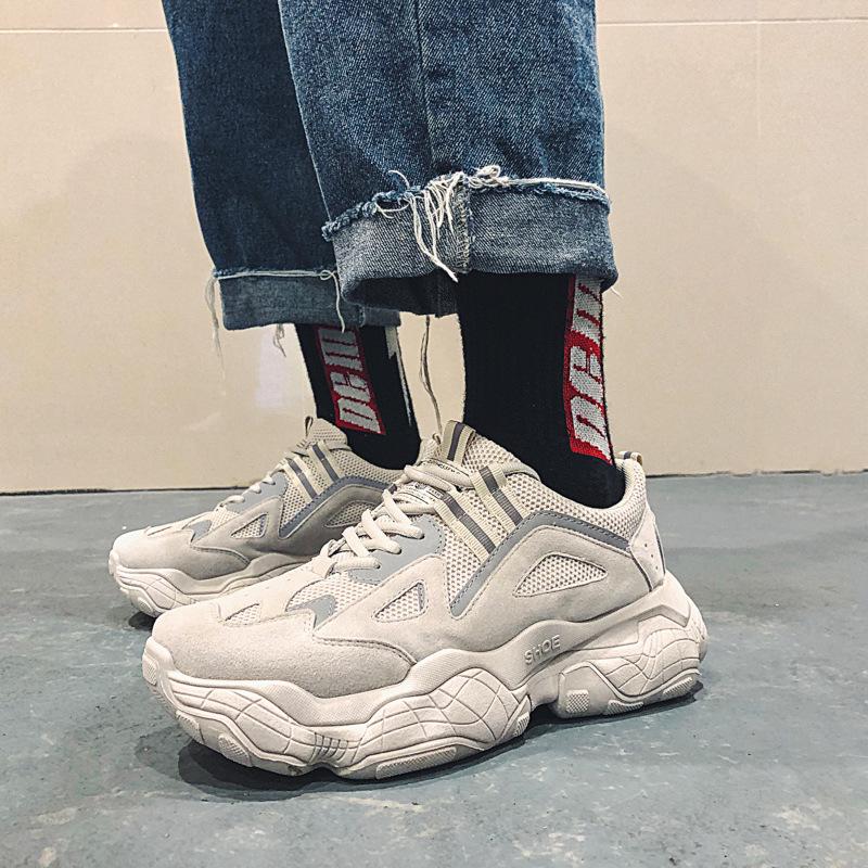 Мода 2024 Модные кроссовки Мужские черные туфли Платформа Тренд Повседневные Удобные — фото 4