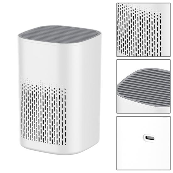 USB Desktop Air Purifier with H13 HEPA Filter Remove Smoke Odor Dust for Home Office 360 Degrees Ventilation & Aromatherapy Box
