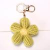 Knitted Keychain Handmade Crochet Flower Keychain Pink Bohemian Bag Charm Car Keys Backpack Accessories