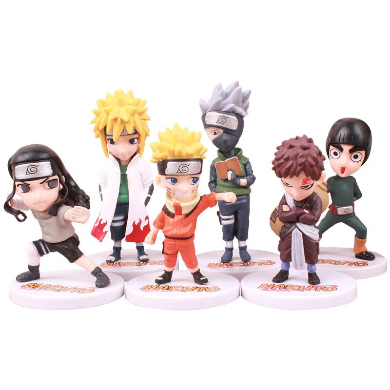 6pcs/set 12cm Anime Naruto Shippuden Hinata Sasuke Itachi Kakashi Gaara anime figure Q Version PVC Figures Toys Dolls Kid Beautiful Gift