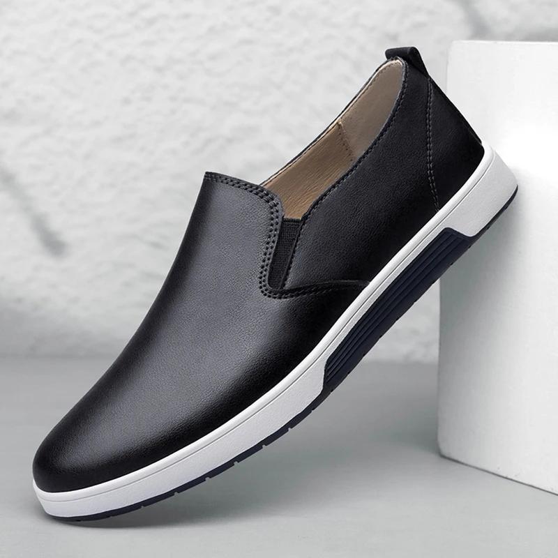 Fashion Genuine Leather Men's Shoes Casual Italian Mens Loafers Moccasins Luxury Formal Slip on Flats Male Boat Shoes Business Shoes