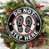 Vintage Do Not Walk Here Metal Sign Outdoor Garden Garage Warning Plaque Footprint Decor
