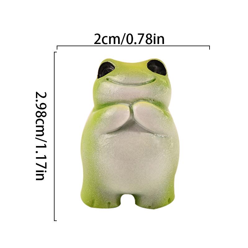  Ornement de grenouille en résine créative: Décor de paysage mignon pour bureau ou voiture