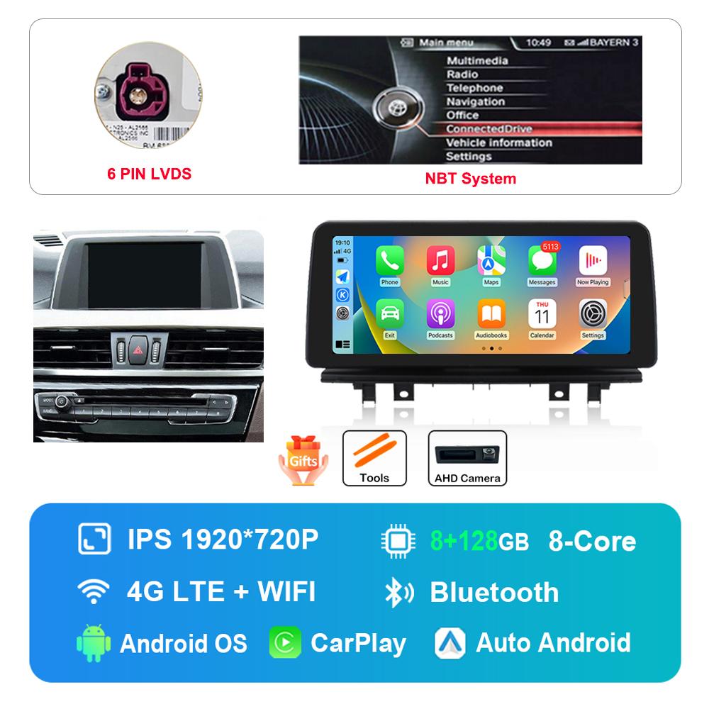 12.3 Inch 1920*720P HD Touch Screen for BMW X1 F48 2016 - 2019 NBT EVO System Android Car Radio Multimedia Player DSP 4G WiFi