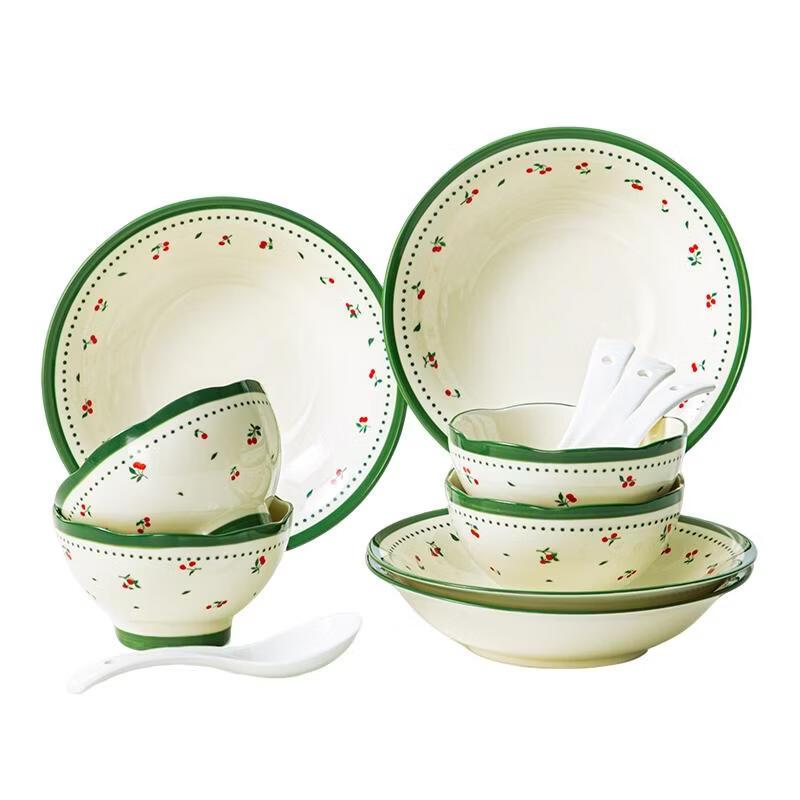 Hao Aijia Spring Bloom 12-Piece Ceramic Dinnerware Set