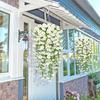 75cm White Artificial Morning Glory Wall Hanging Faux Violet Plants Hanging Flowers Vines for Home Garden Wedding Decor