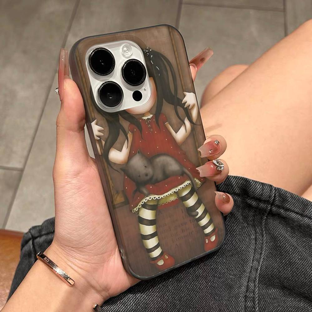 

Japan Santoro G-Gorjuss Phone Case For IPhone 17 16 15 14 13 12 11 Corrugated Frosted Soft Cover Anti-Slip iPhone 15 pro