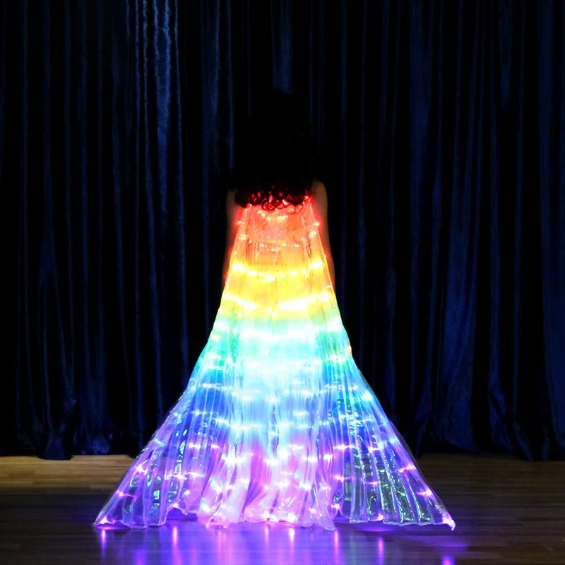 Ruoru Kind Danser LED Performance Fluorescerende Vlinder Vleugels kinderen led Buikdans Isis Vleugels Buikdans Carnaval LED Kostuums