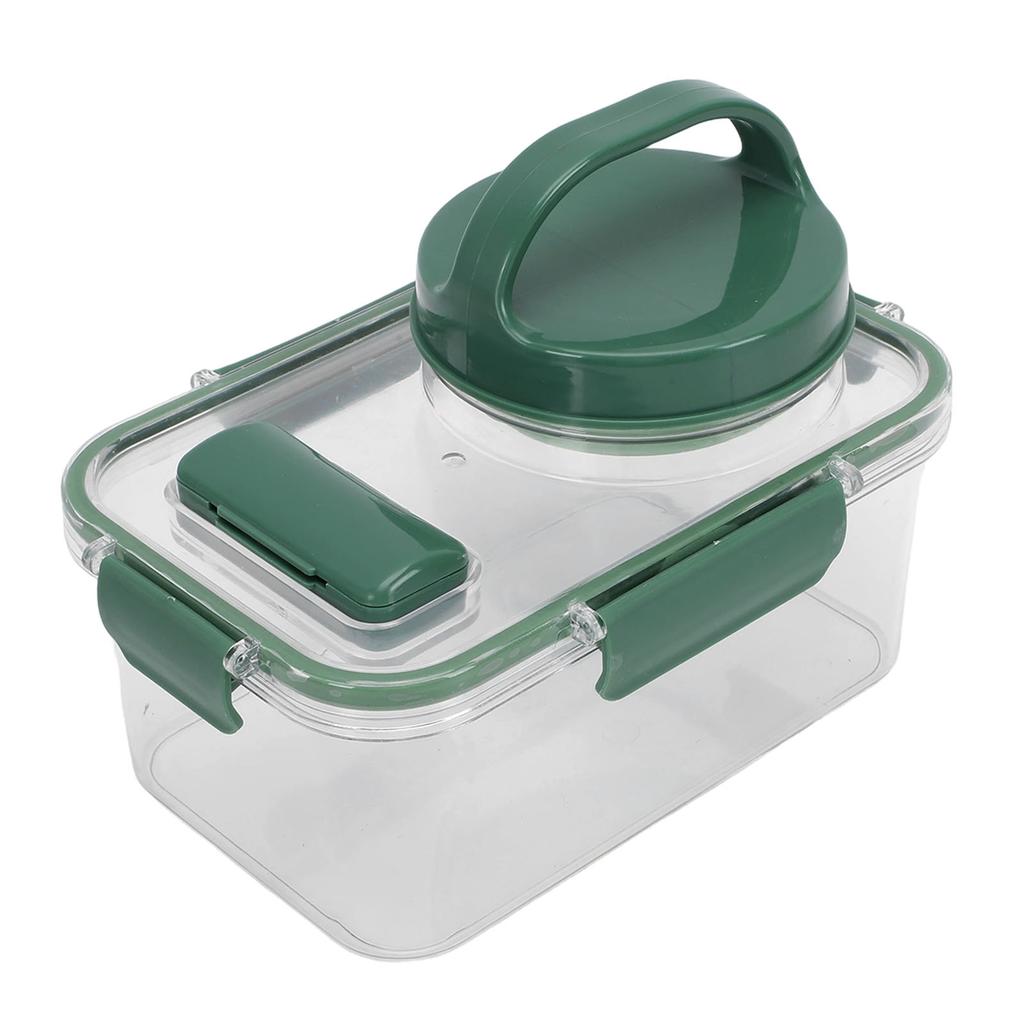 Salad Jar 1000ml Rectangular Portable Leak Proof Salad Container with Dressing Cup Fork for Outdoor Travel Picnic