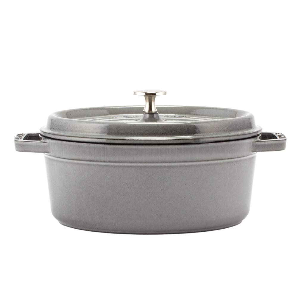Staub Pico Cocotte Oval 23cm Graphite Gray 1102318 Two Handed Pot Enamel Pot Oval Brater Graphite Gray Pico Cocotte Stylish Pot Cookware Kitchen