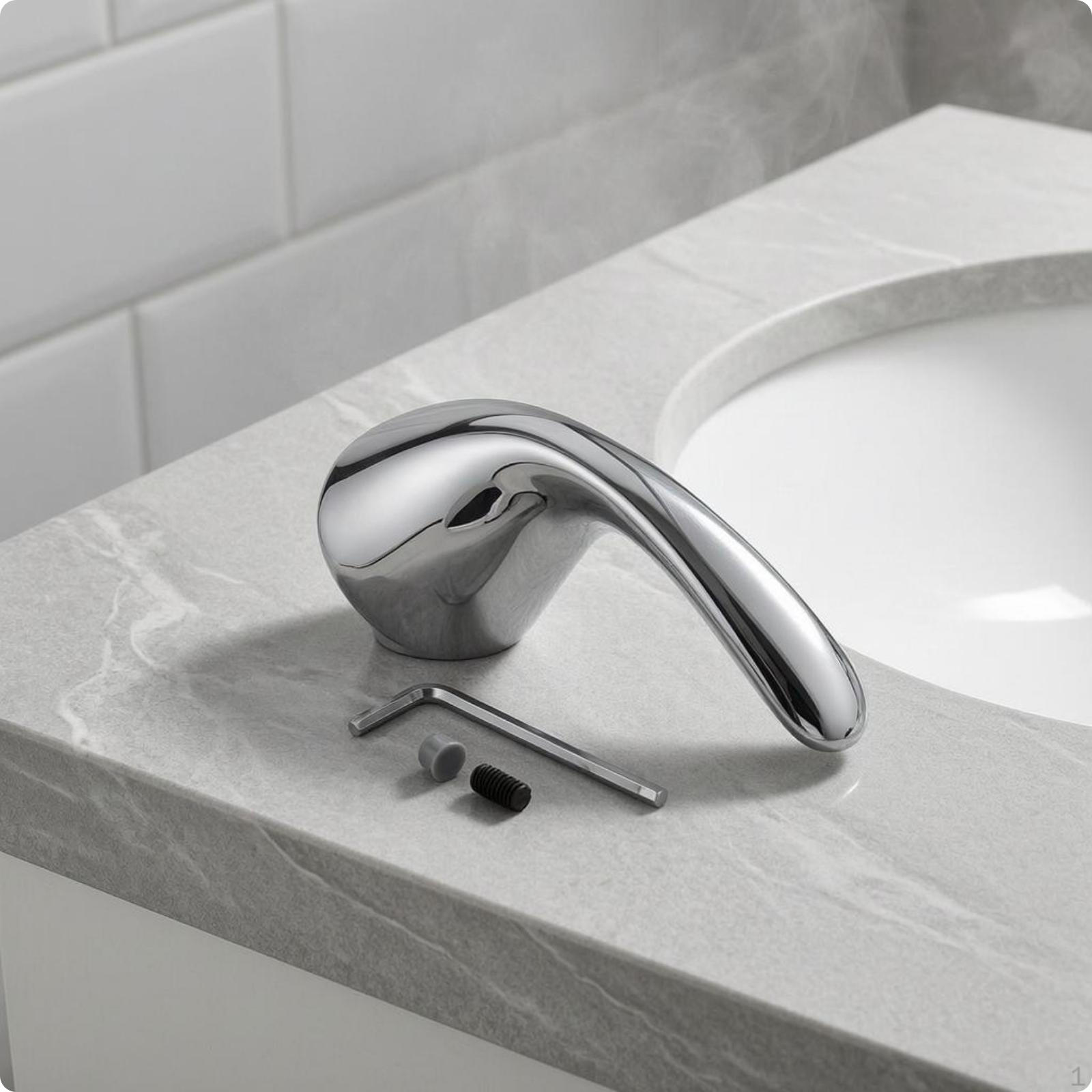 Bathtub Faucet Handle Compatible Replacement Metal Shower Hex Key Chrome