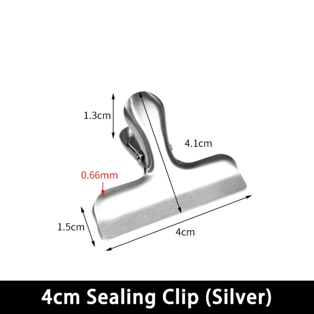 Round/Flat/Mountain Head Paper Clips Stainless Steel Seal Clip New Metal Binder Clips  Students 4cm Seal Clip 01