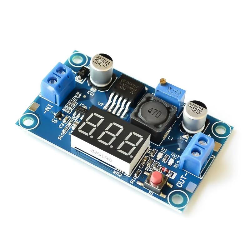 Moduł zasilania przetwornicy DC-DC obniżającej napięcie LM2596 3A 2,5-40V z wyświetlaczem LM2596S