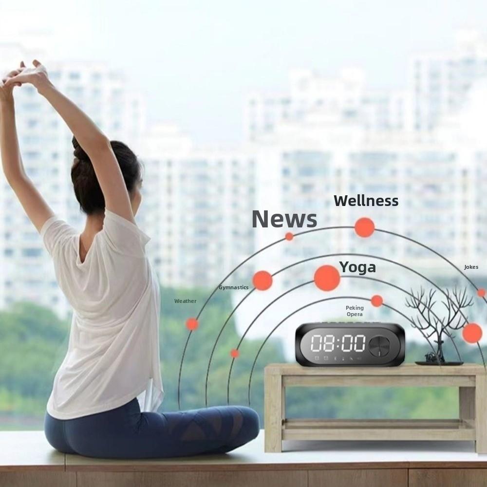 TF Card Support Wireless Bluetooth Speaker FM Radio Wireless Sound Box Portable Bedside Clock