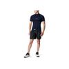 Under Armour Solid Logo High Neck Slim Fit Breathable Short Sleeve T-Shirt Men Tops Navy-Blue 1358642-410