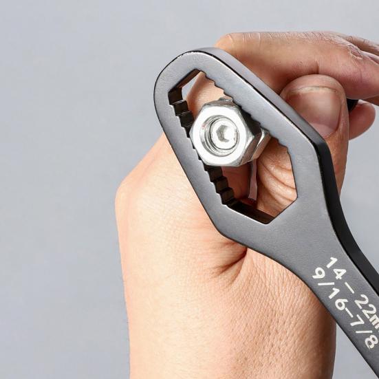 Universal Double Ended Wrench Automotive Bicycle Maintenance Plumbing Wrench 8-22mm Self-Tightening Adjustable Spanner