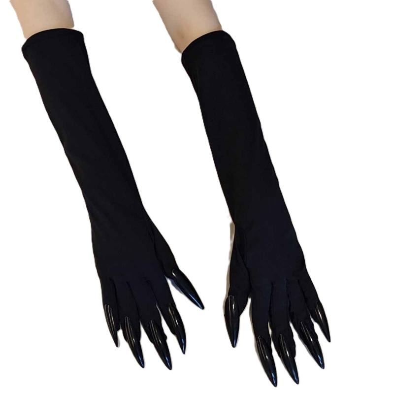 43Cm Damen Gruselige Klaue Lange Nägel Elastische Fäustlinge Halloween Teufels Geisterklauen Handschuhe Party Cosplay Performance Kostüm