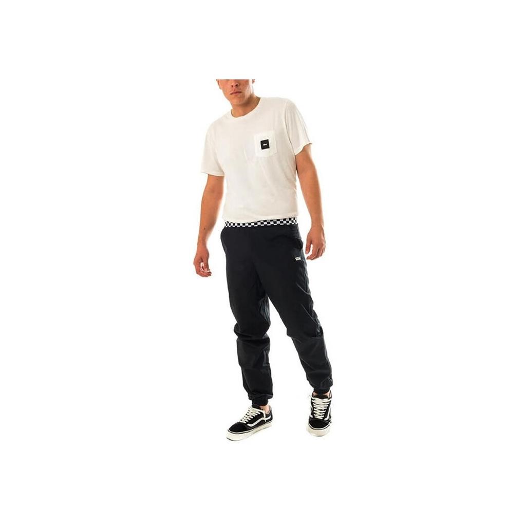 Vans Solid Color Cuffed Casual Pants Unisex Bottoms Black VN0A5JHKBLK