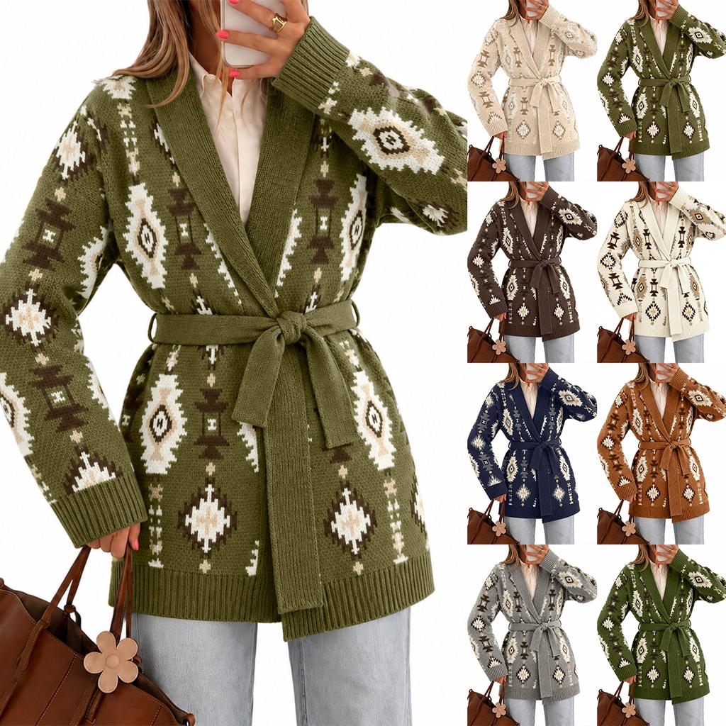 Women's Vintage Knit Cardigan Sweater Coat for Fall and Winter Wear