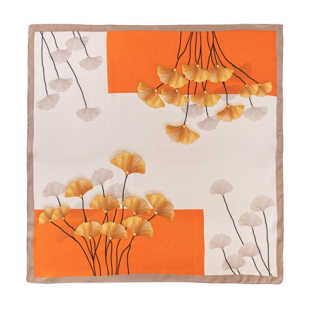 Foulard carré 70 cm fleur fraîche et élégante imitation soie foulard de tête impression printemps et été foulard de protection du cou foulard professionnel