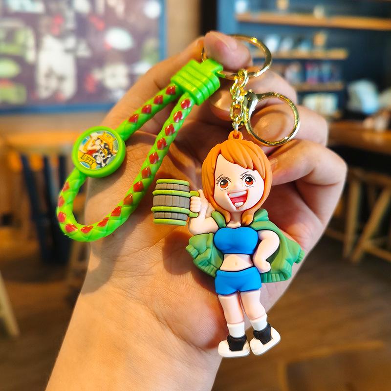 Cartoon Knit Luffy & Zoro Keychain Pendant