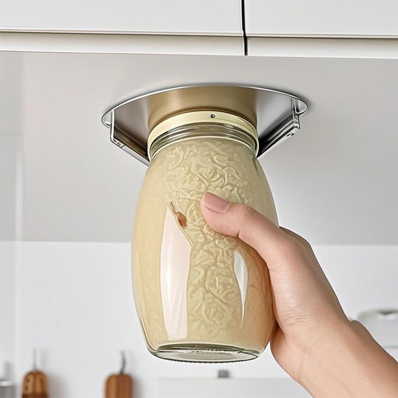 Stainless Steel Jar Openers Single Handed Can Lid Opener Compact Structure Kitchen Gadgets For Weak Hands Chefs Seniors The