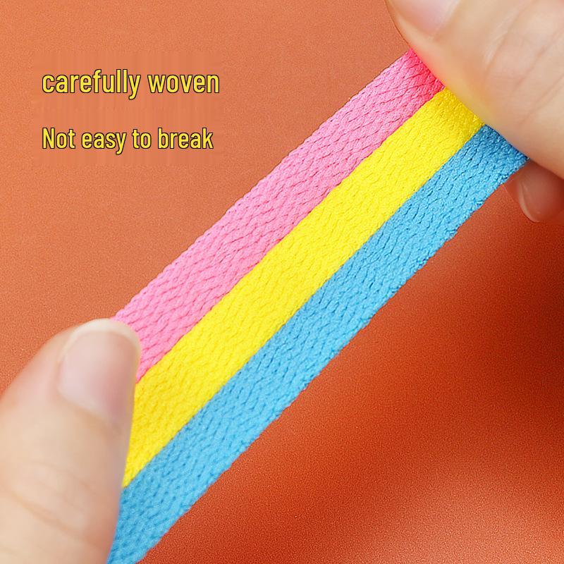 Colorful Polyester Flat Shoelaces for High-Top Canvas Sports Shoes