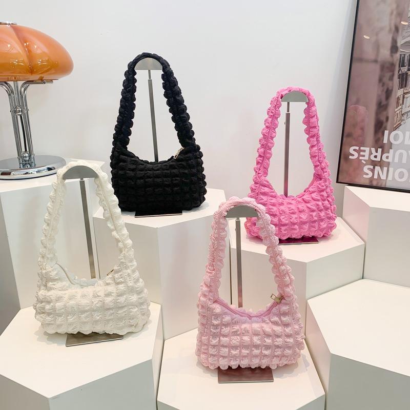 Today's Popular Bags Women's Bags Summer New Pleated Bubble Underarm Bags Beautiful Trendy Underarm Bags