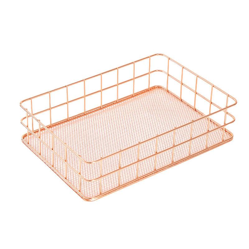 IJzeren Make-up Organizer Mand Met Gaas Voor Badkamer En Bureau Opslag