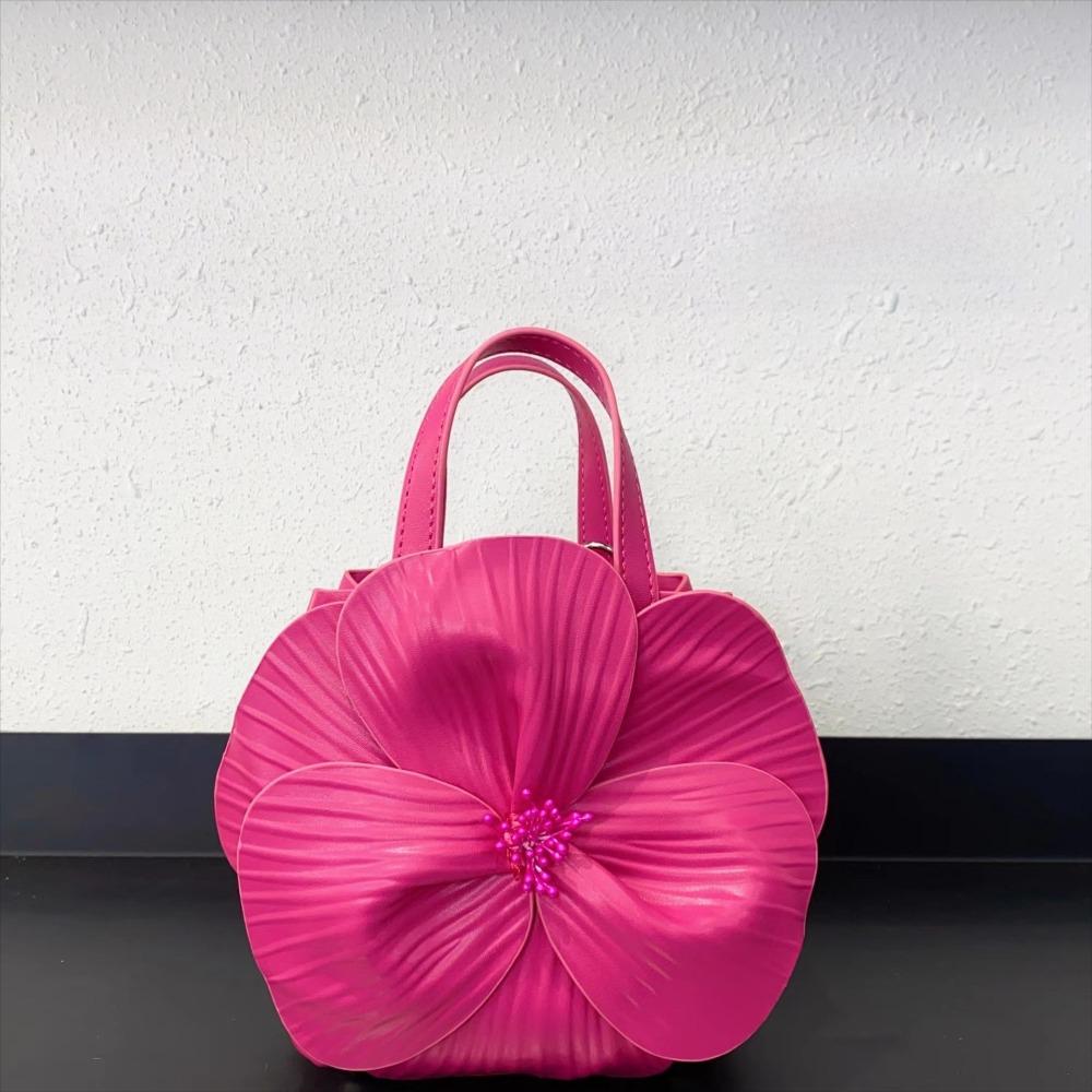 New Chinese-Style Floral Bucket Bag Flower French Mini Tote Bag Drawstring Bucket Purse Women