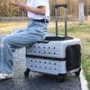 Large Pet Trolley Case Panoramic View Portable Cat Carrier Comfort Breathable Space Capsule Transparent Pet Transport Solution