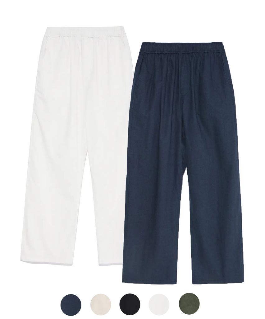 AOTT Linen Elastic Waist Wide Pants - (5 Colors)