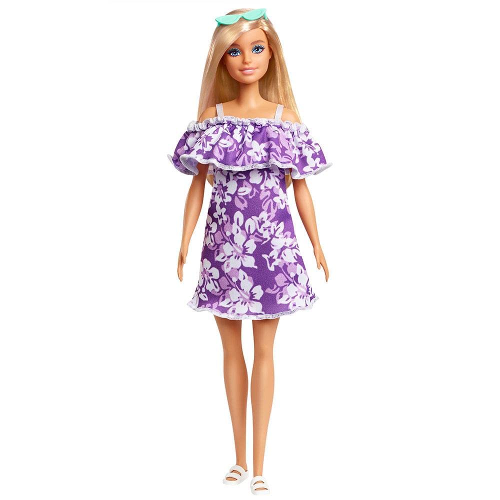 Mattel Barbie Loves the Purple Floral Dress with Ruffle - Ocean,