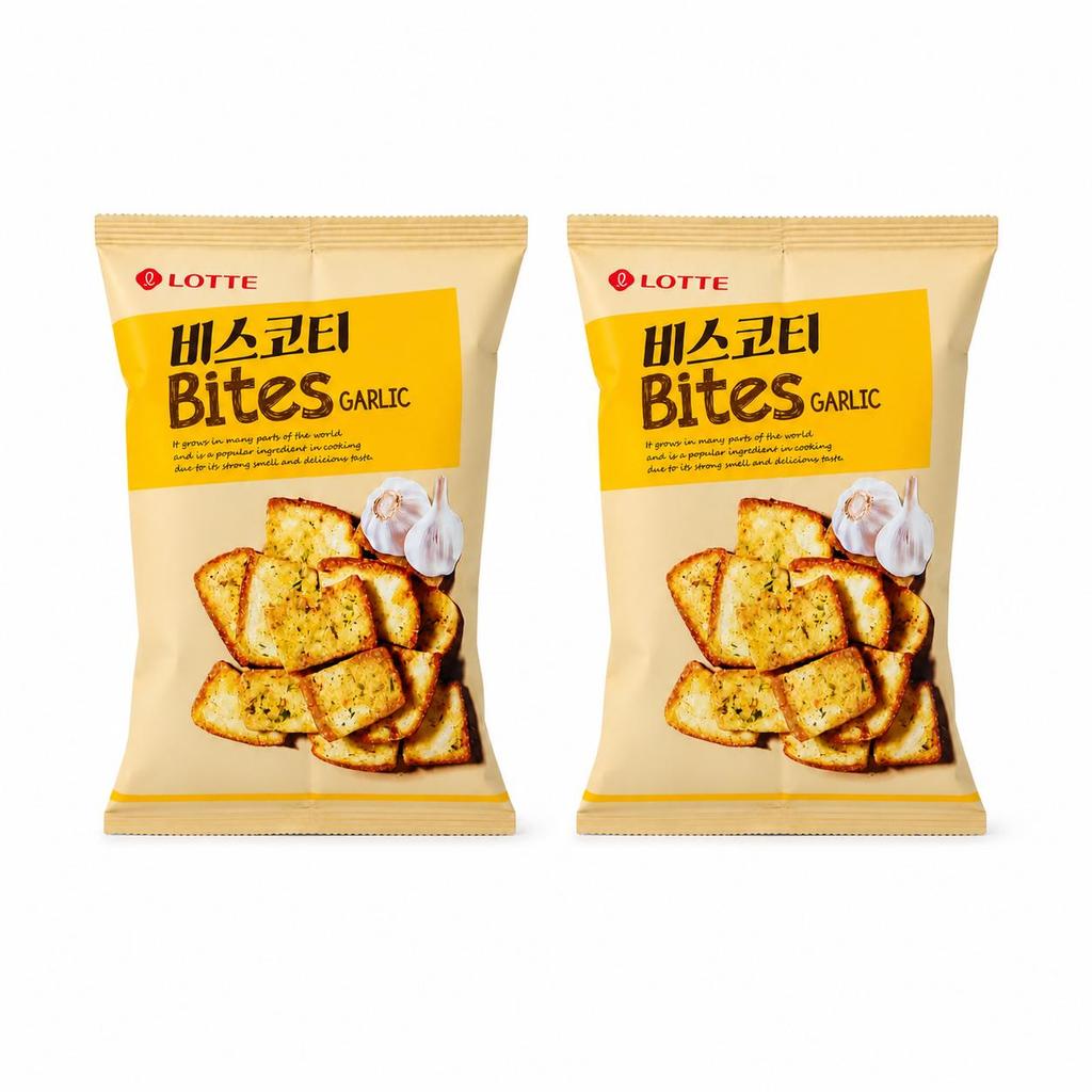 Chips de Pan Horneado con Sabor a Ajo Lotte 70g