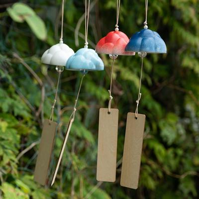 Japanisches Windspiel, Keramik-Windglocke, Windmusik-Ornament, Heimdekoration, Gartendekoration zum Aufhängen im Freien, Keramik-Landschaftsdekoration