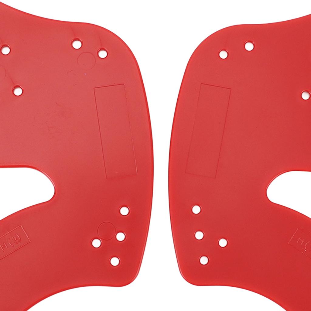 1 Pair Hand Paddles for Swim PP Silicone Adjustable Hand Fin Flipper Flat Paddle Swimming Training Aid for Men Women Children Red L