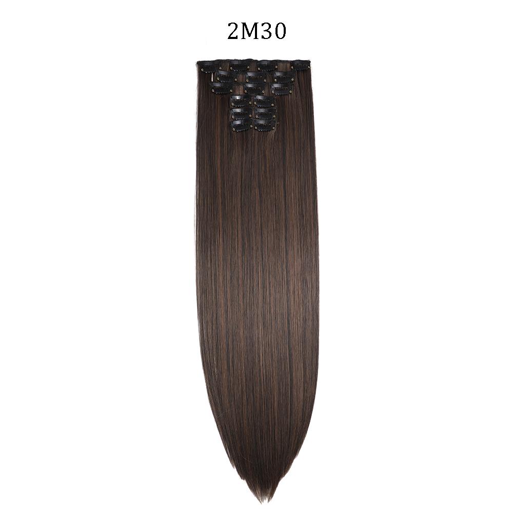 

24 inches Synthetic Long Straight Hairstyle 16 Clips 6Pcs/Set Hair Extensions Blonde Black Hairpieces Heat Resistant Women 2028 24inches