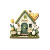 Yousheng Easter Wooden Hanging Sign, House Shape Tulip Flower Welcome Door Sign for Spring, Holiday, Indoor, Outdoor, Home, Porch, Front Door