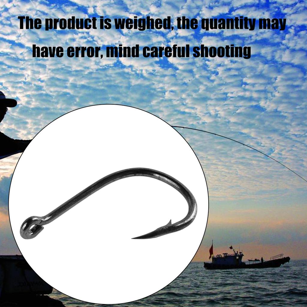 100/500 Stück Widerhakenfischhaken mit Öhr Kohlenstoffstahl Öhr Meeresfischhaken für Karpfenangelzubehör Rostfrei Einzelhaken