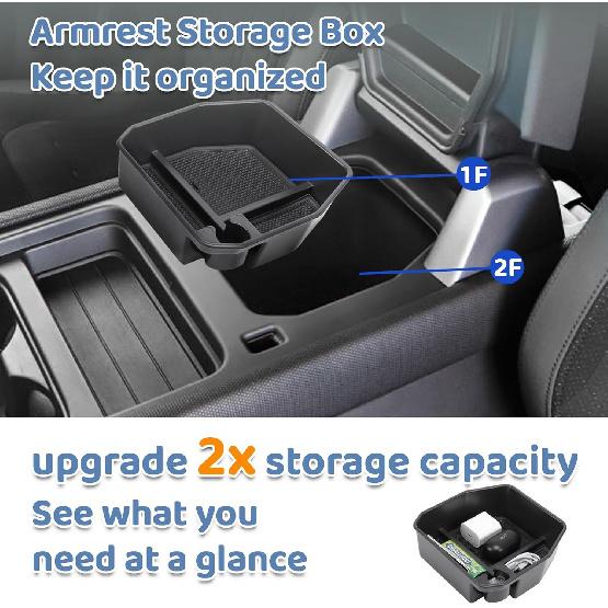 Center Console Organizer Compatible With -2024 Land Rover Defender Armrest Storage Box And Armrest Hidden Tray Middle Console Organizer Interior