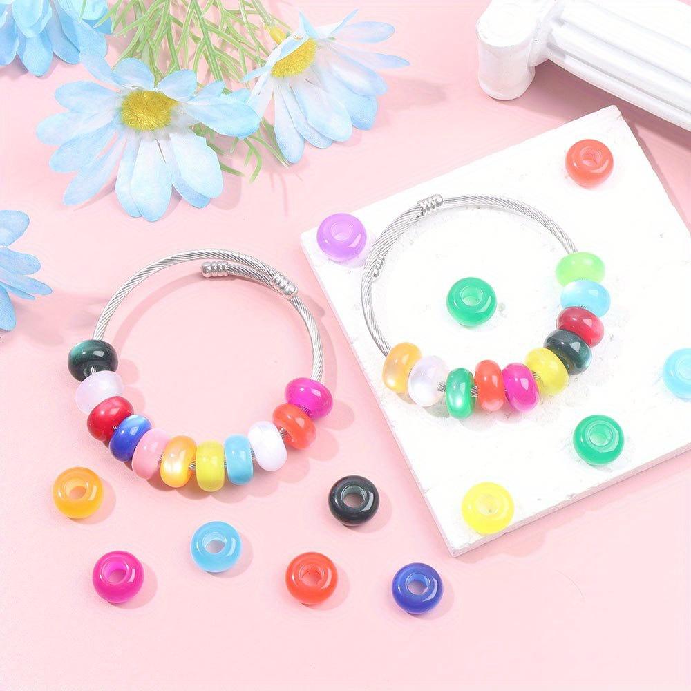 8/16/32pcs resin material circular European style large hole bead jewelry making decorative bead bracelet large hole spacer bead