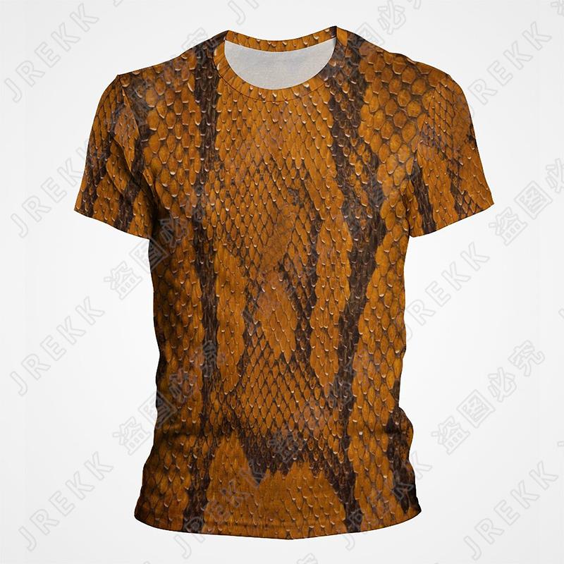 Summer 3D T-shirt Snake Skin Textures T Shirt Men Women Horror Snake Pattern Print Tshirt Goth Fashion Streetwear Tee Clothes