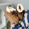 Leather Velvet Muffin Thick-soled Snow Boots Women's 2026 Winter Real Wool Short Boots Thickened Warm Versatile Cotton Shoes