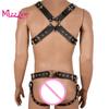 Sangles de Bondage en cuir de poitrine, retenue d'esclave pour hommes, harnais pour Couple partageant des jouets sexuels